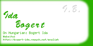 ida bogert business card